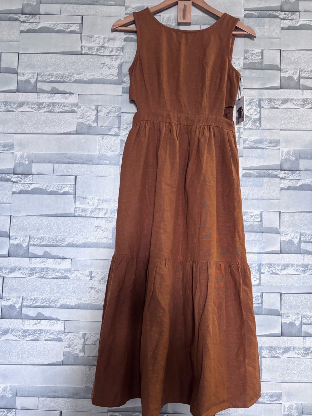 NWT Sincerely Jules Rust Tiered Sleeveless Maxi Dress
